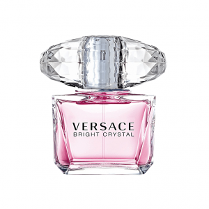 A plain bottle of Versace Bright Crystal Perfume, Attractive Glass bottle filled with Pinck Liquid "Perfume"