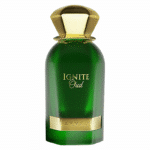 A green colored perfume bottle of "Ahmed Al Maghribi Ignite Oud For Men & Women"