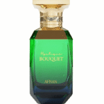 A stylish Green colored bottle of Afnan Mystique Bouquet for Women Edp 80ml